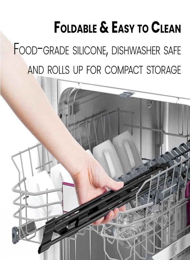 Mistifi Full Silicone-Coated Triangle Roll-Up Dish Drying Rack with Steel Core for Sink Corners - Multipurpose Over-The-Sink Kitchen Drainer & Space-Saving Organizer (Gray) - Image 4
